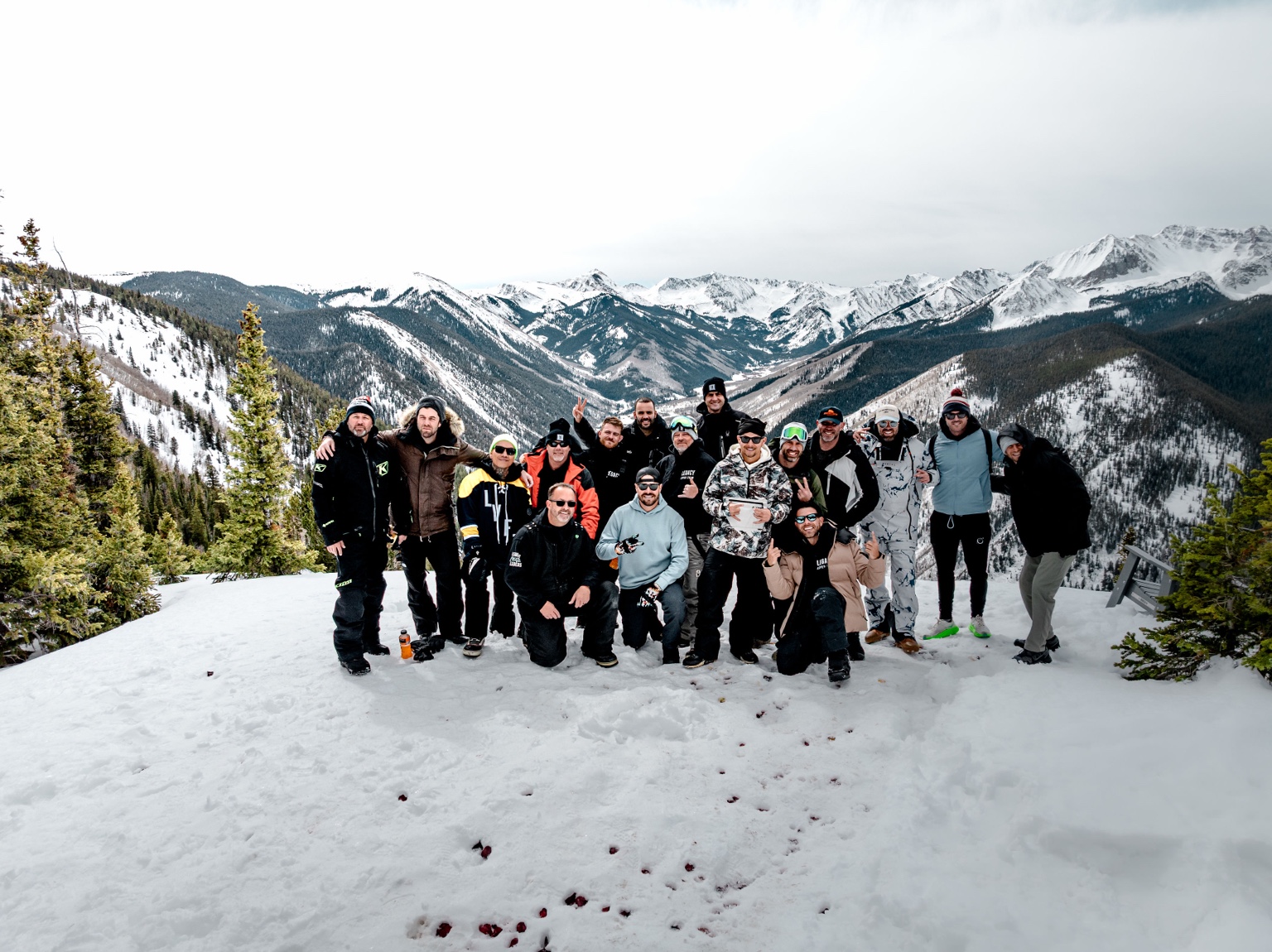 LCL members together in the snowy mountains